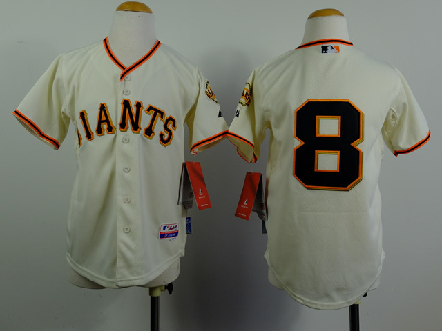 Youth San Francisco Giants #8 Pence Cream MLB Jerseys